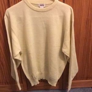 Vintage knit pastel yellow sweater deadstock new with tag womens medium